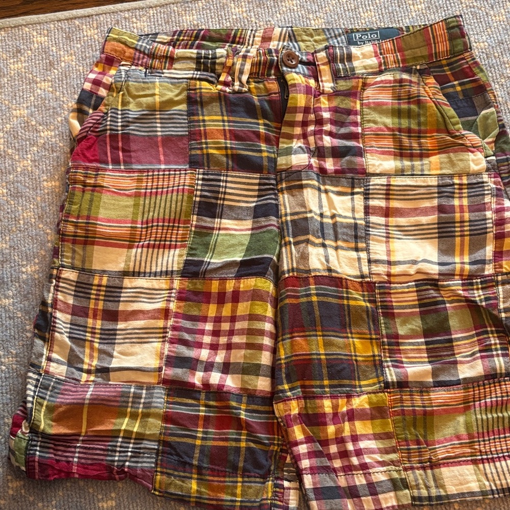 Polo by Ralph Lauren Patchwork Plaid Shorts EUC Sz 8